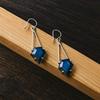 Labradorite Earrings, 925 Sterling Silver Handmade Blue Drop Dangle Jewelry, Unique Diamond Cut Stone