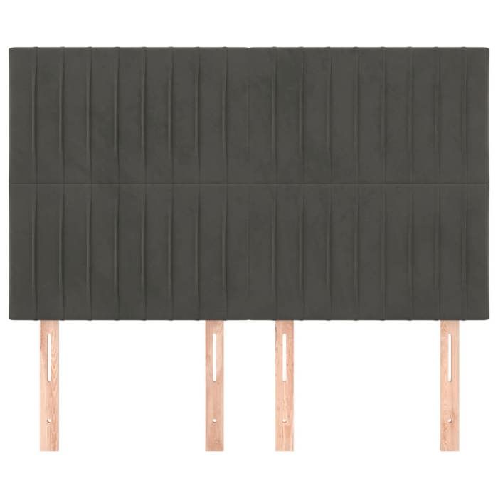 Maison Exclusive - Tête de lit Gris foncé 144 x 5 x 118/128 cm Velours