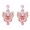Висячие серьги для женщин Бабочка Стеклянная невеста Свадебные украшения Аксессуары