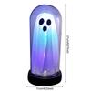Spooky LED Ghost Cloche Light Halloween Decor Home Ambient Tabletop Glass Lighting up for October Festive