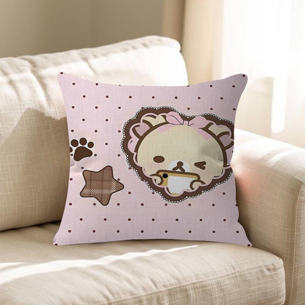 Cartoon Bear Claw Cute Rilakkuma Personalized Picture Text Home Decorative Pillows Household Gifts 45x45cm