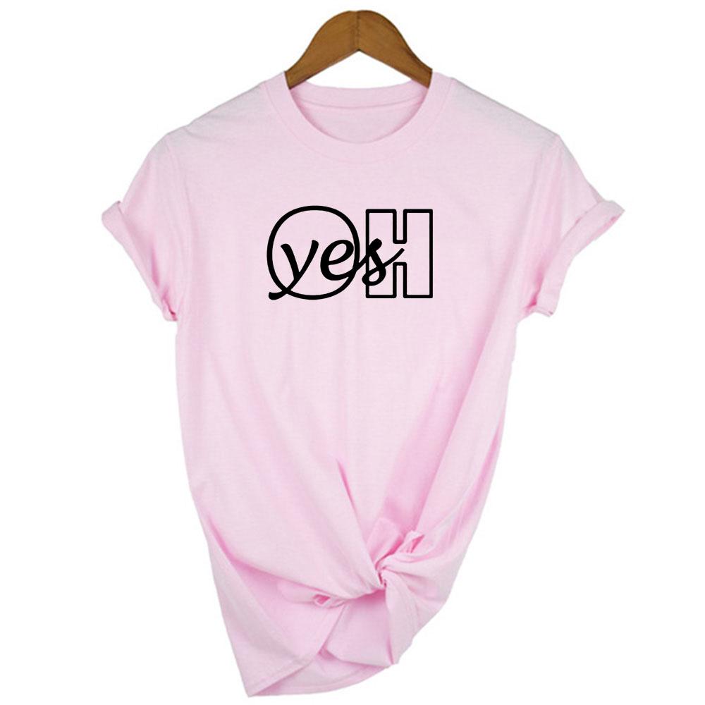 Oh Yes Fashion Short Sleeves Letter Harajuku Print Tops O Neck Women S Shirt Tee