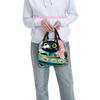 1pc, Black Cat in UFO Printed Thermal Bag, Insulation Bag, Insulated Bag. Not for Food Contact. Suitable for Home, Restaurant, O