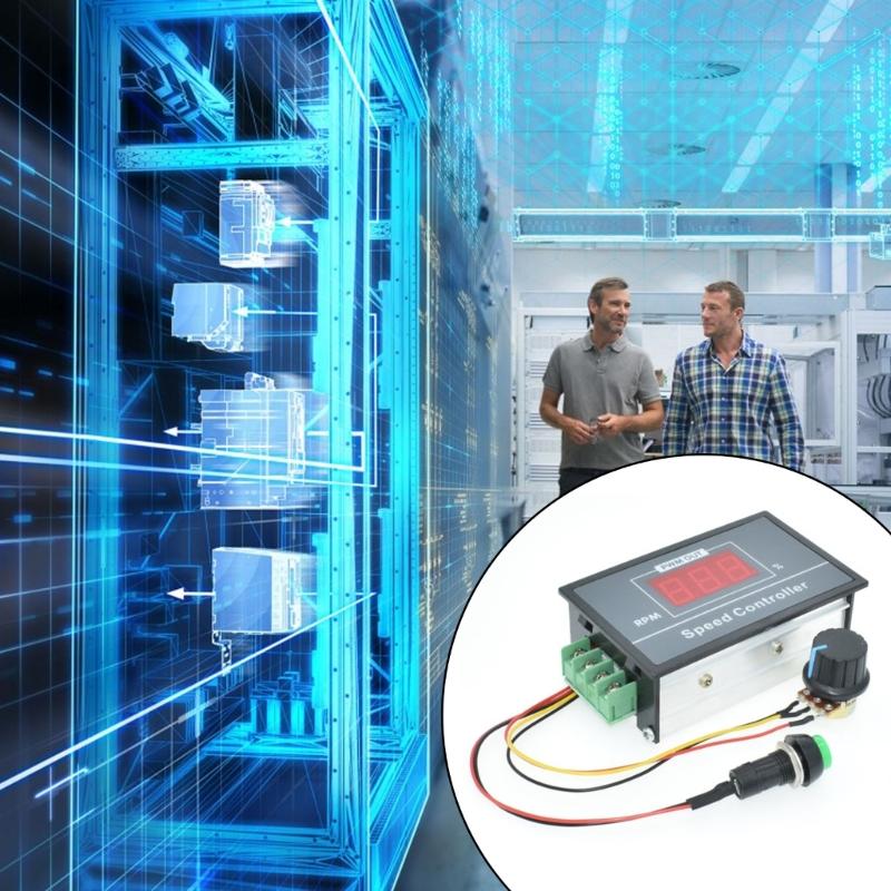 Регулятор скорости двигателя 6-60 В с переключателем старт/стоп, цифровой, 30 А, ШИМ, бесступенчатый регулятор скорости, 12 В, 24 В, 36 В