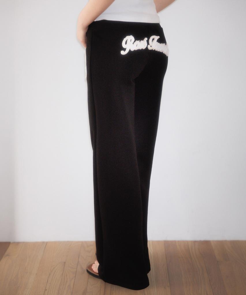 ROSEFRANTZ Patchwork Bootcut Sweatpants [Black]