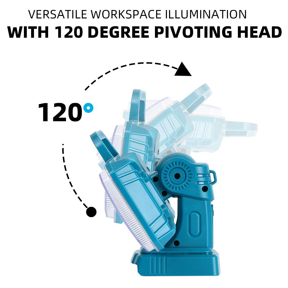 Подходит для литиевых аккумуляторов Bosch 18 В, регулируемый 120°, светодиодный, 5-дюймовый, сверхяркий, с дистанционным управлением, портативный светодиодный прожектор