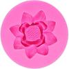 Pink 3D Flower Lotus Silicone Mold for DIY Cupcake Cake Topper Decoration Jelly Shots Fondant Mold Crystal Handmade Ice Cream Soap Mould Candy Making