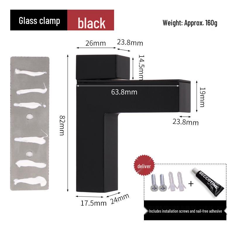 Modern Glass Partition Clip Bracket Holder - Hardware Accessory for Layer Board Fixing