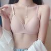 Solid Color Wire-Free Push-Up Women's Ultra-Thin Summer Bra Anti-Drooping Side Boob Control Adjustable Seamless Smooth Surface Underwear