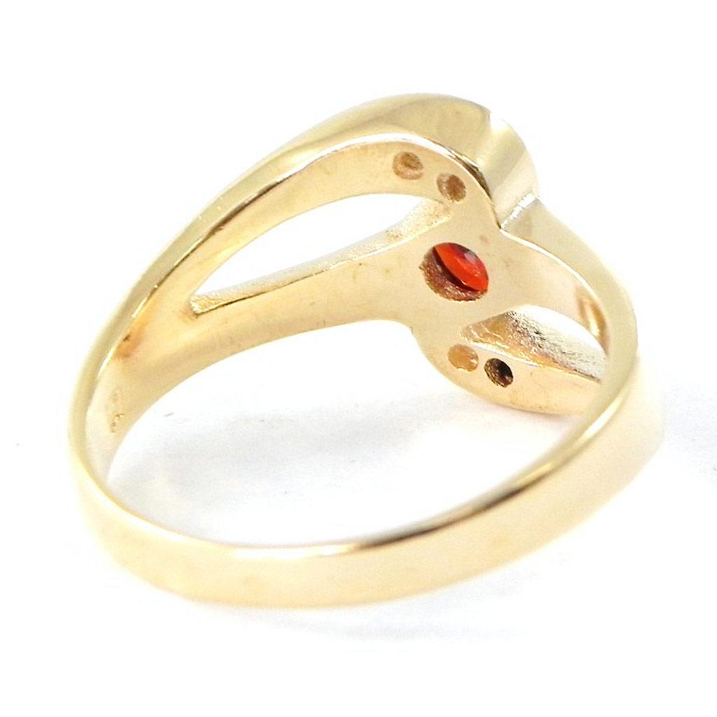 Позолоченное кольцо с белым гранатом 'Fusion'