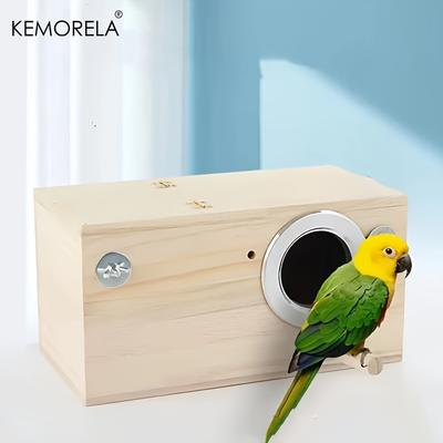 Деревянный домик для птиц Гнездо Птицы Ящик для разведения птиц Попугай Разведение Декоративные клетки Аксессуары для домашних животных Украшение для дома и балкона