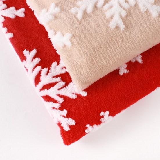 Рождественское одеяло с волосатым принтом снежинок, мягкие утолщенные двойные слои, сохраняющие тепло, контрастные цвета, антипиллинговое диванное одеяло, плохое зимнее одеяло для дома