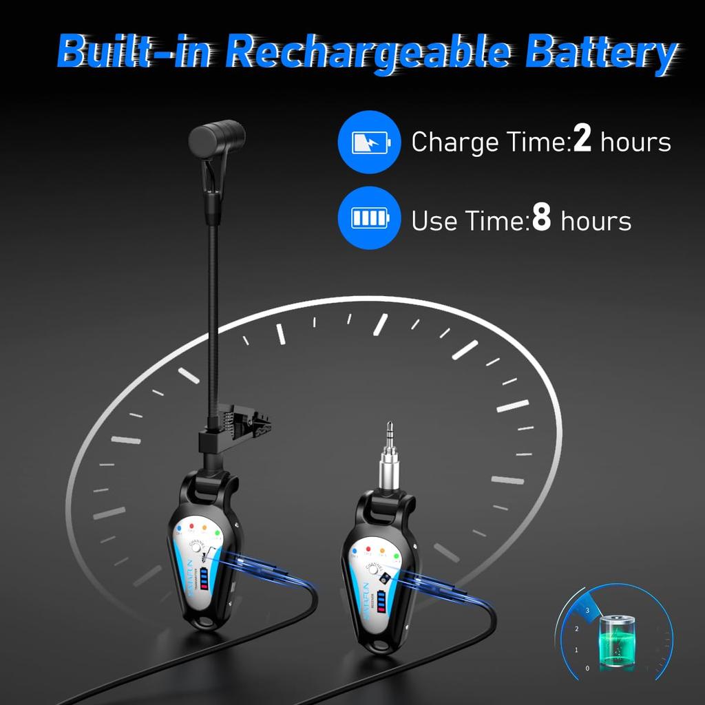 KIMAFUN беспроводной саксофонный микрофон инструментальный микрофон Plug Play шумоподавление 30 м дальность передачи 8 часов непрерывного использования для французского