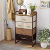 Винтажный металлический и тканевый шкаф для хранения - Современный комод с 5 ящиками, узкий прикроватный столик для организации спальни