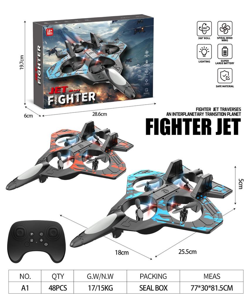 A1 Remote Control Foam Airplane with Colorful Lights & 360° Rolling Stunt Capabilities