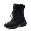 2024 Women's Winter Snow Boots - Warm Mid-Tube Boots with Velvet Lining, Thick Soles, Plus Size