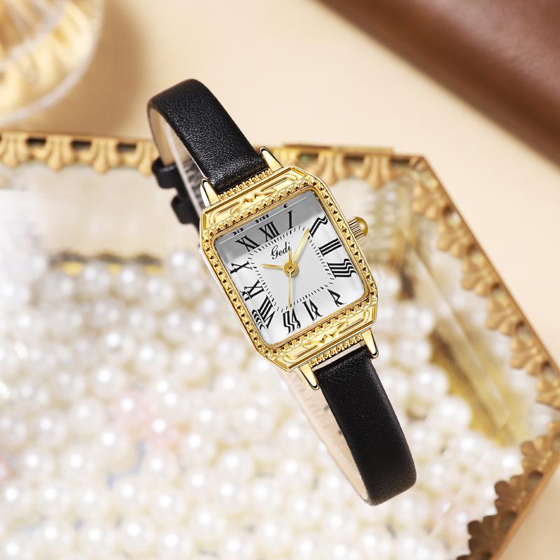 High-value retro Roman student watch niche three-dimensional engraving dial, high-end exquisite women's watch