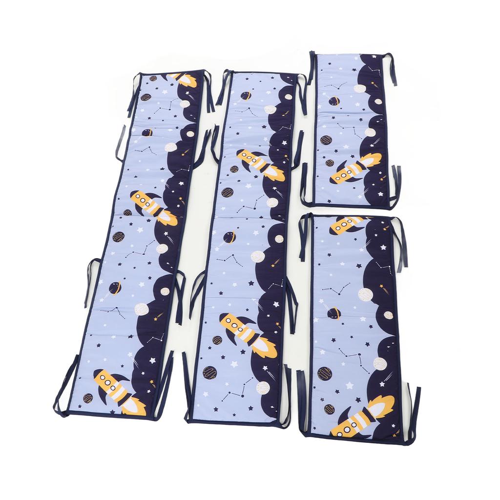 Crib Liner Four Sided Cute Printed Soft Breathable Crib Bumpers Pads for Newborn Toddler Style 2