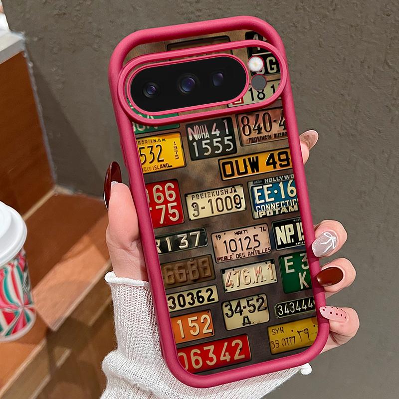 Ретро номерной знак TPU чехол для Google Pixel 10 8 7 Pro Pixel 10 9 Pro XL Ударопрочный силиконовый чехол для Google Pixel 9A 7A 8A