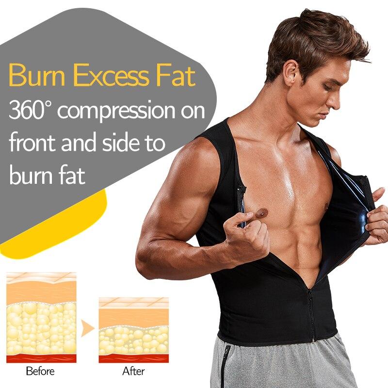 Мужской спортивный жилет для сауны, корсет на молнии для тренировки, майка для похудения, компрессионная рубашка для похудения, сжигатель жира