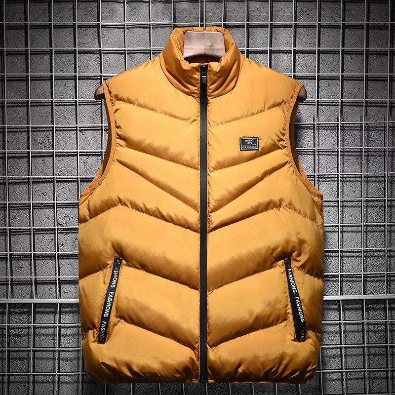 Модная и теплая мужская одежда из хлопка, кожаный стандартный жилет, куртка Holly, воротник-стойка, утолщенный жилет и верхняя одежда.