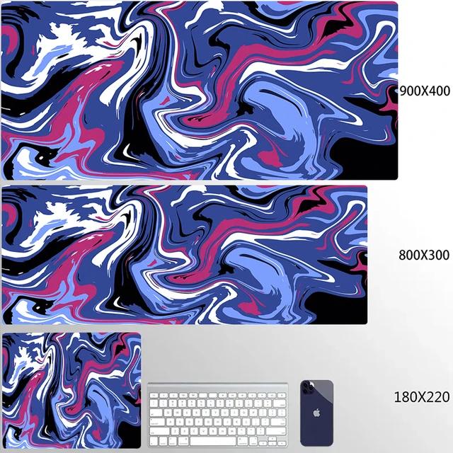 Синий Большой Игровой Коврик для Мыши XXL Strata Liquid Deskmat Нескользящий Резиновый Игровой Коврик для Мыши Компьютерные Коврики для Клавиатуры Большой Мауспад Геймер