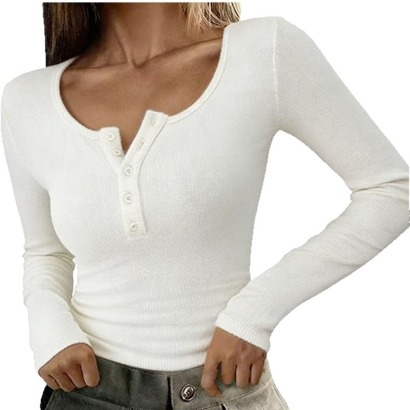 Women S Crew Neck Knit Long Sleeve Slim Fit Basic Top