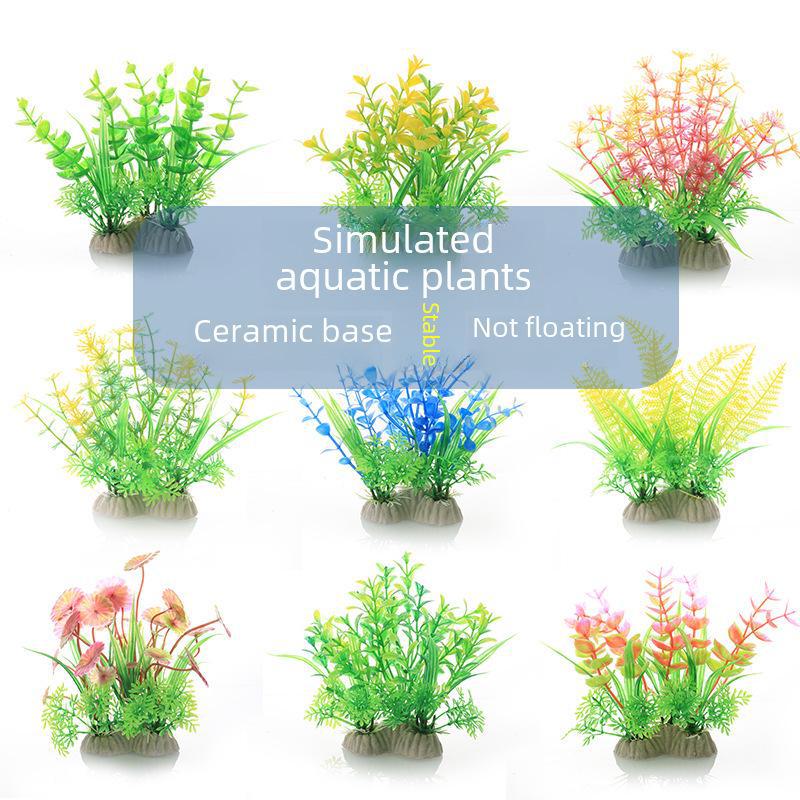 Desktop Aquarium Decoration: CM Series Plastic Water Plants