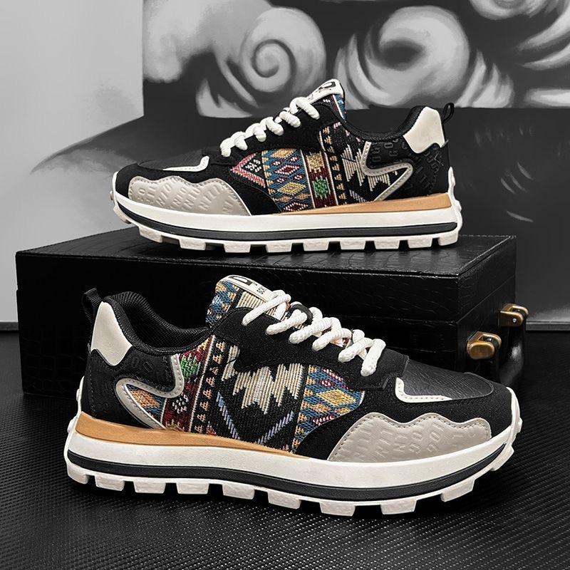 Модные универсальные кроссовки «папины кроссовки» с принтом, мужская обувь, весенняя повседневная обувь, вышитые мужские кроссовки, кеды
