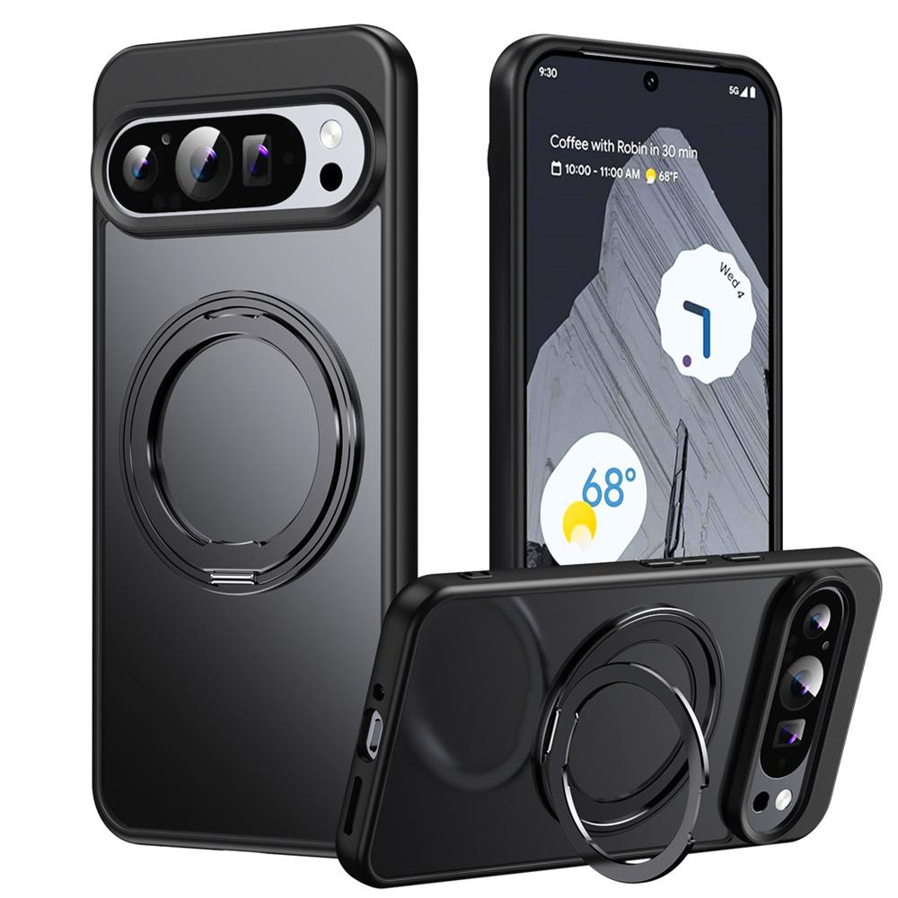 Магнитный чехол-подставка с вращением на 360° для Google Pixel 9 8A 8 Pro XL, роскошный металлический складной кронштейн, противоударный защитный чехол