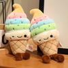 Adorable Ice Cream Plush Toy Stuffed Sweet Ice Cream Cone Dessert Food Soft Doll Pillow Room Decor Sweet Holiday Gifts For Kids