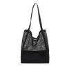 Women's Mesh Hollow Out Sandy Beach Package Large Capacity Shoping Shoulder Bag Canvas Female Tote Bags