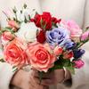 Artificial Rose Flowers Flower Bouquet  Home Table Decoration for Wedding Bridal Shower Party Realistic Blossom