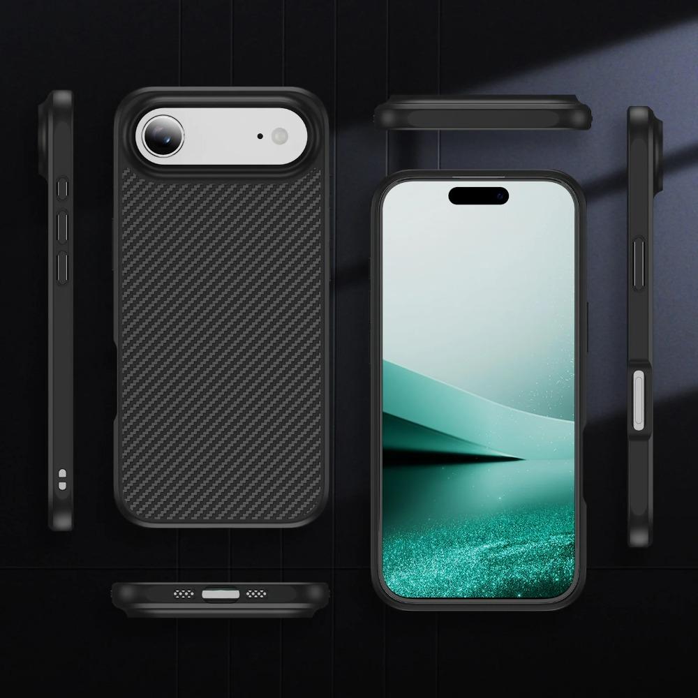 Чехол для телефона из углеродного волокна с текстурой, похожей на кожу, для IPhone 17 Air 16E 15 14 13 12 Pro Max Plus 11 XR, противоударная защитная задняя крышка