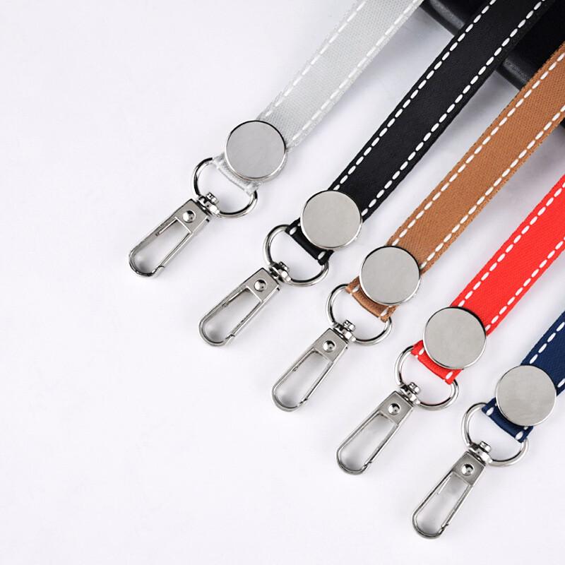 Second Layer Cowhide ID Badge Holder Business Work Card Holders with Neck Lanyard Women Men Formal Staff Office Worker Supplies ID Card Case