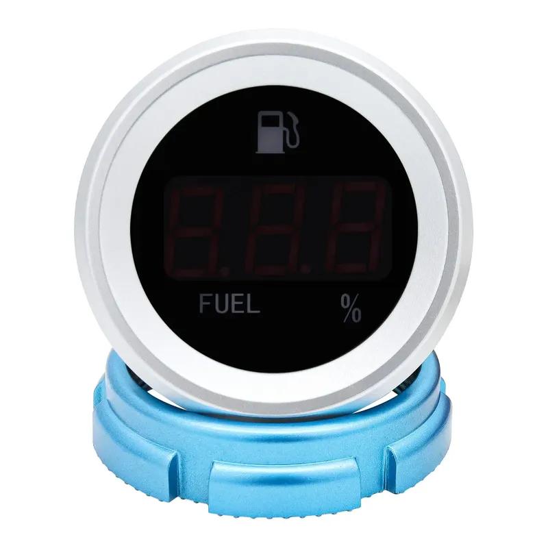 0-190ohm Car Digital Gauge Fuel Level Meter+100~550mm Fuel Sensor with Flashing Alarm Red Backlight for Marine Boat Car Truck
