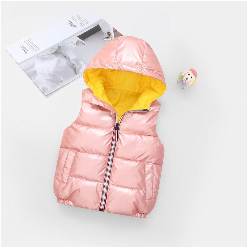 Детский жилет для мальчиков и девочек, ветрозащитный, водонепроницаемый, с капюшоном, детская куртка, детская верхняя одежда, зимние пальто, теплая хлопковая детская одежда