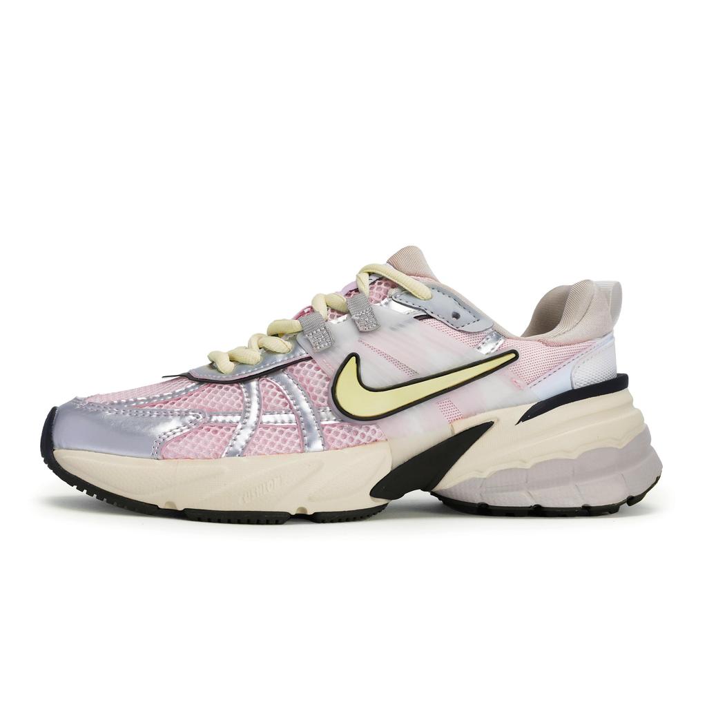 Nike V2K Run Скользкие Устойчивые к истиранию Низкие Повседневные Беговые Кроссовки Женские Серебристые Розовые Желтые FD0736-100(Team80-S-BOX)