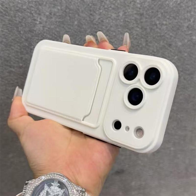 Кошелек с отделениями для карт, чехол для телефона For iPhone 17 Air 11 12 13 14 15 Plus 16 17 Pro Max, противоударный, мягкий, матовый, силиконовая задняя крышка