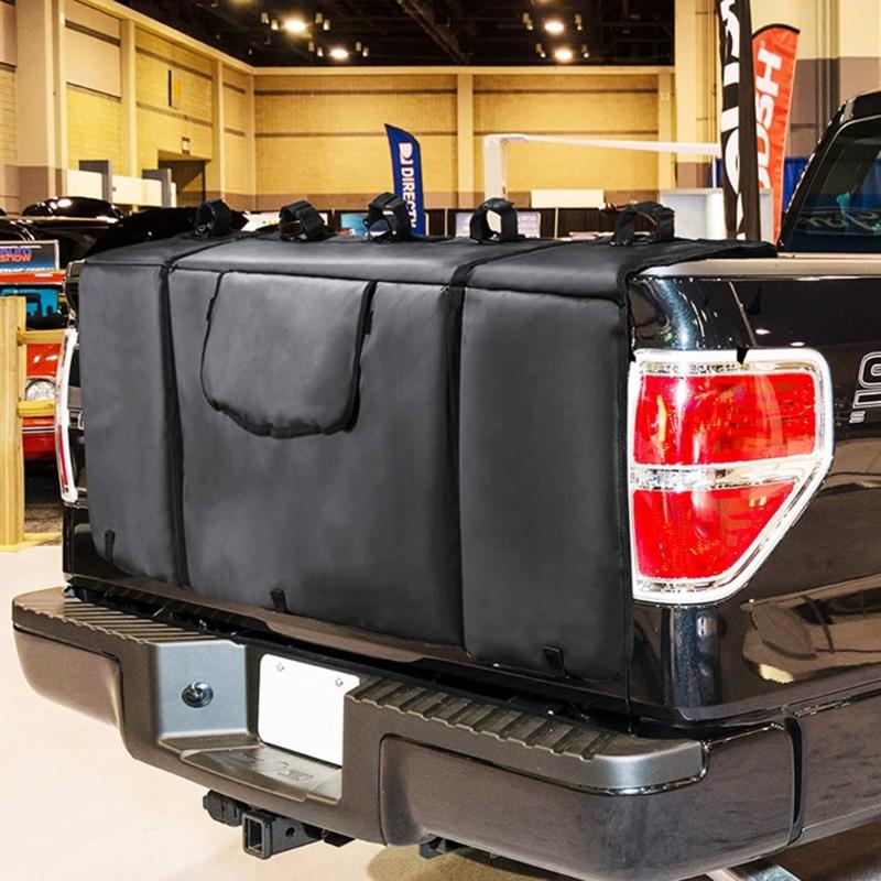Car Tailgate Cover Protection Pad Mountain Bike Pick-up Pad With 5 Bike Frame Fixing Strap For Truck Accessories