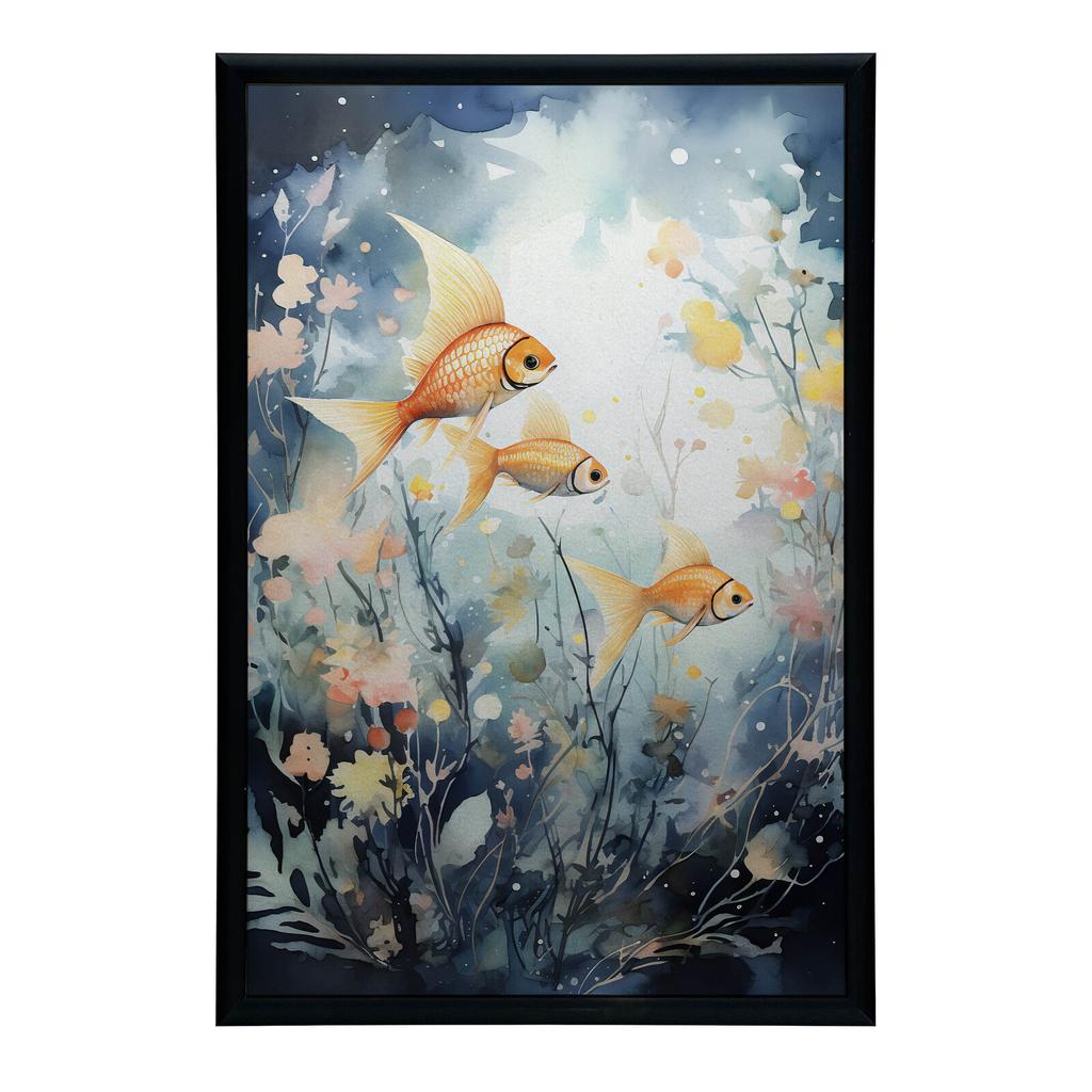 Świat Podwodnej Delikatności Świat Podwodnej Delikatności, 50X70 Cm, Rama Aluminiowa Złota, Papier Matowy 230 Gsm
