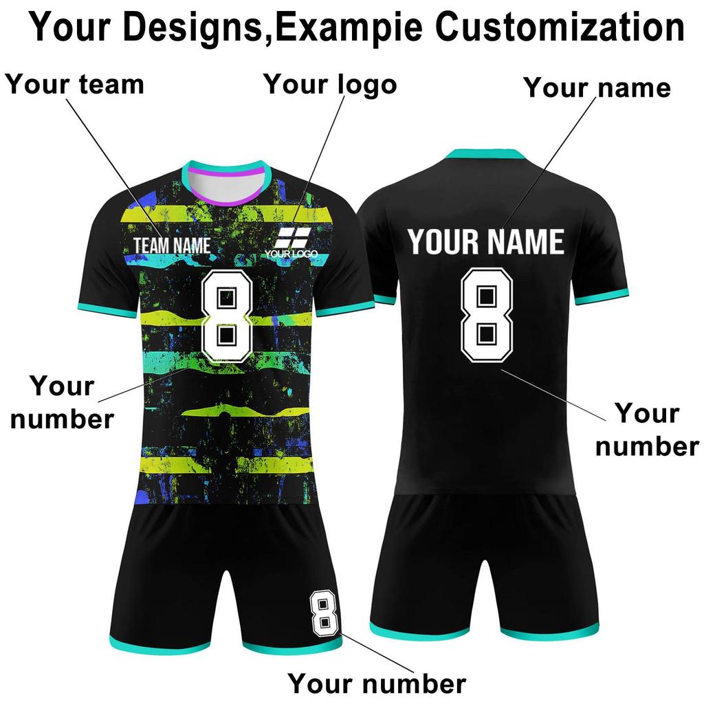 Personalised Shirts Kit Mens Girls With Name Number Custom Football Jerseys For Boys Training Suit