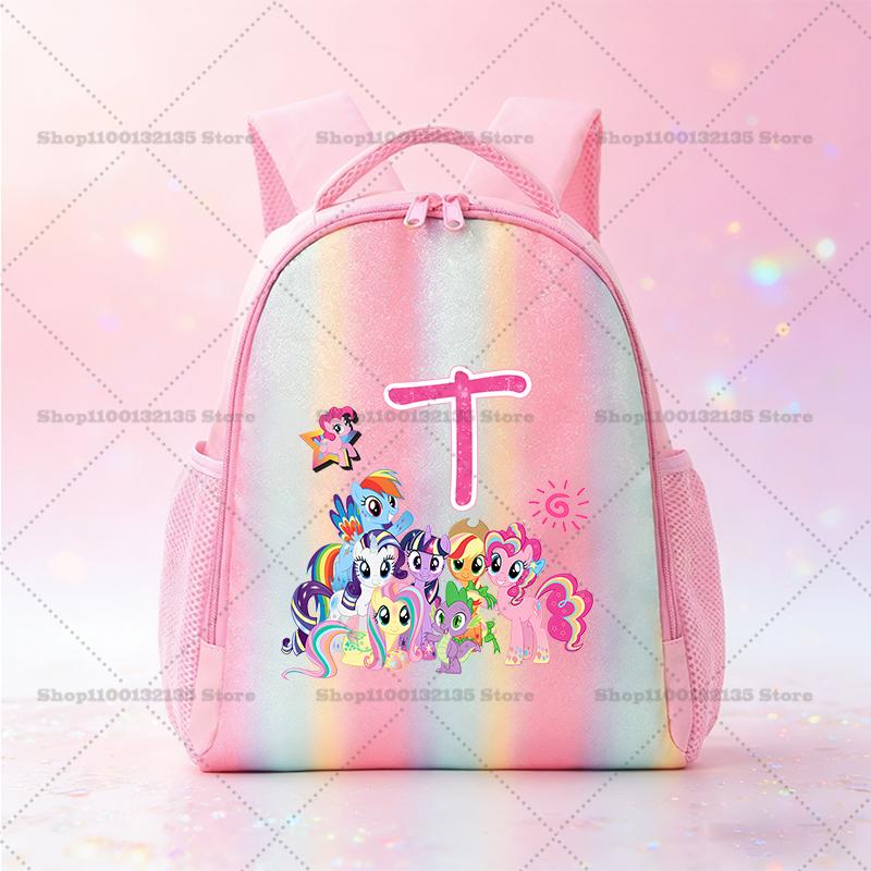 Школьный рюкзак My Little Pony Кавайный Аниме-рисунок Розовый рюкзак Начальная школа Детский сад Мультяшный Блестящий Рюкзак для книг Канцелярские принадлежности Подарки Удобный для детей