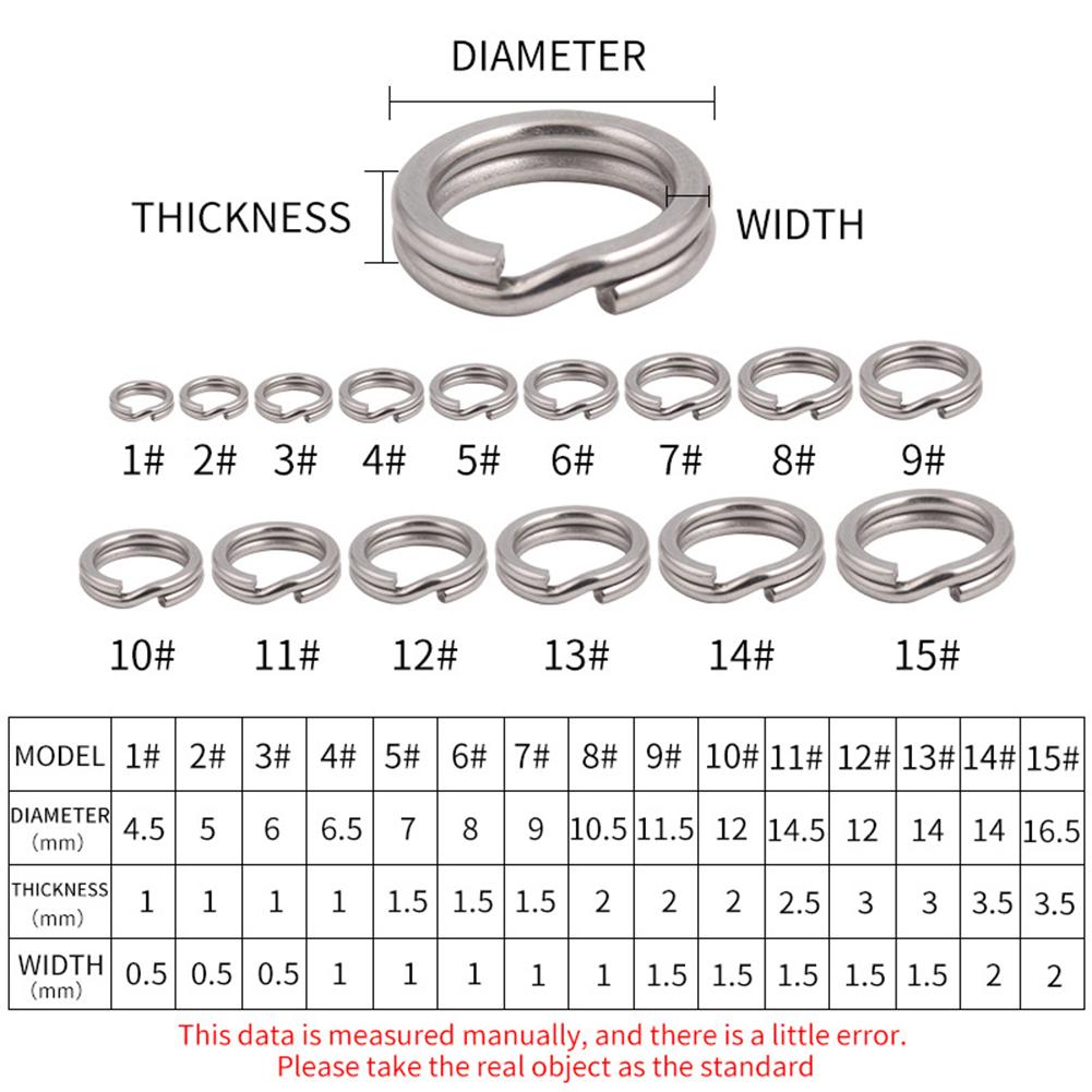 Practical Stainless Steel Fishing Connector Split Ring for Hard Bait Lure