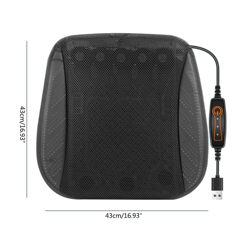 Universal Electric Ventilated Car Seat Cushion with USB Interface- Quick Cooling Three-Speed Adjustable Seat Cushion