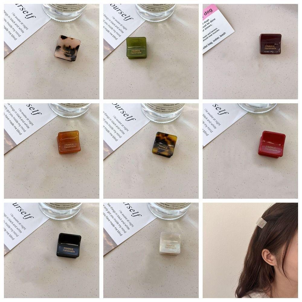 Square Acetate Hair Clips Acetic Acid Mini Hair Claw Fashion Girls