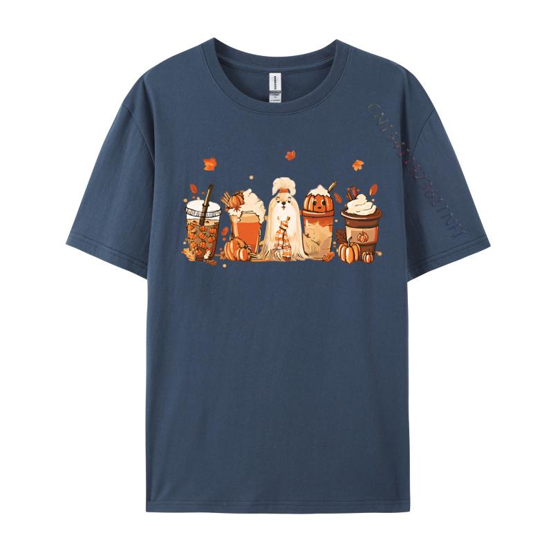 Casual T Shirt ShihTzu Dog Coffee Drink Pumpkin Special Tshirt Men Tee Shirts Soft Texture Man Clothing 3d Printed T Shirts