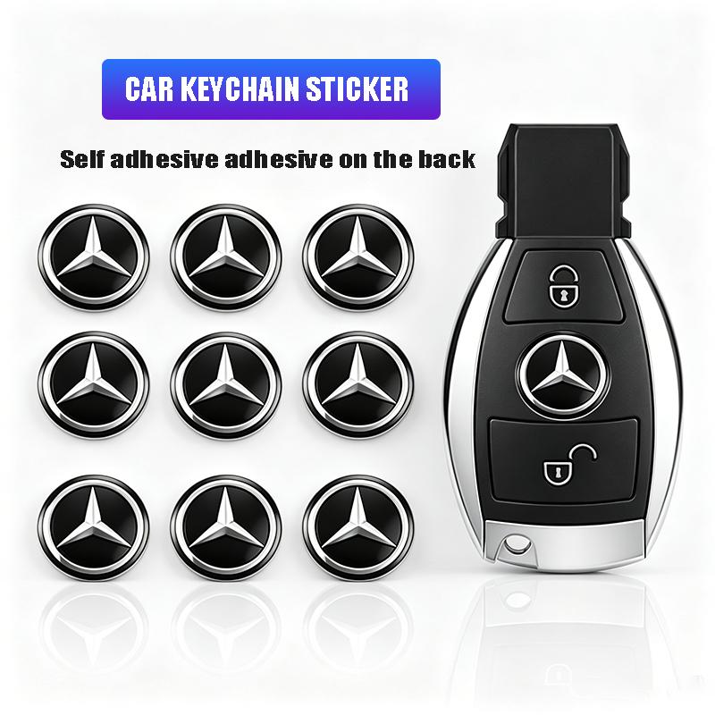Auto Remote Key Emblem Sticker Aluminum Keys Decoration Decal For Mercedes Benz Smart W205 C300 W203 W206 W108 W124 W126 W140 RR1