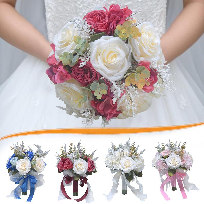 Свадебные многоцветные реквизиты для фотосъемки, многоцветные декоративные стразы, имитация свадебных роз, красивые аксессуары