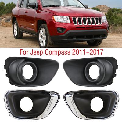 Для Jeep Compass 2011-2017 автомобильный передний бампер, противотуманная фара, накладка на рамку, крышка противотуманной фары, крышка капота